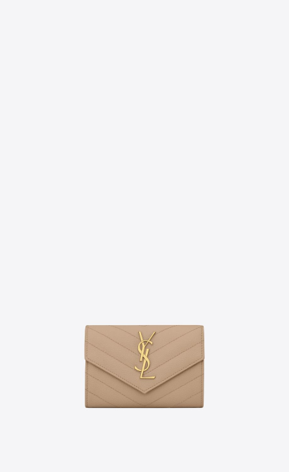 CASSANDRE MATELASSÉ SMALL ENVELOPE WALLET IN GRAIN DE POUDRE EMBOSSED LEATHER